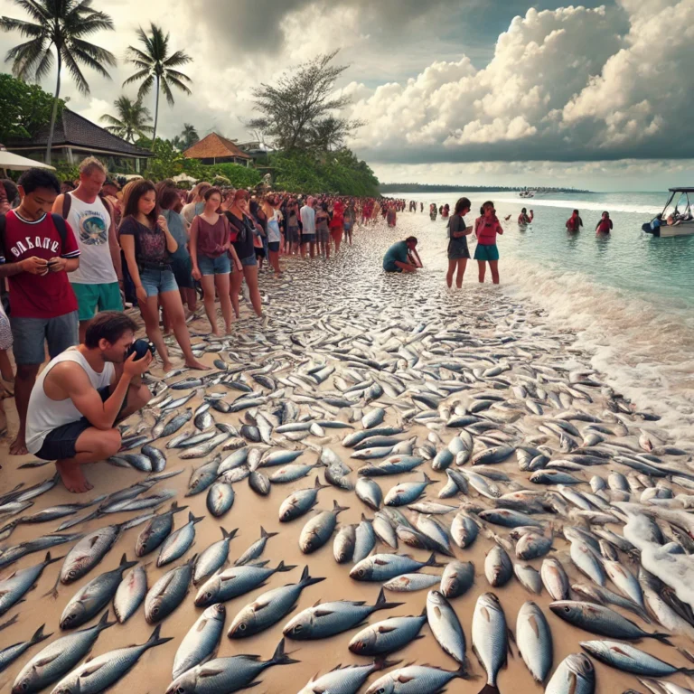 Ribuan Ikan Terdampar Pantai
